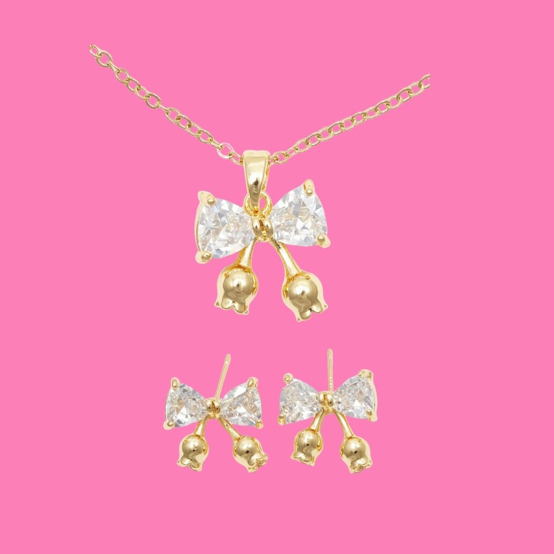 BOW NECKLACE + EARRINGS